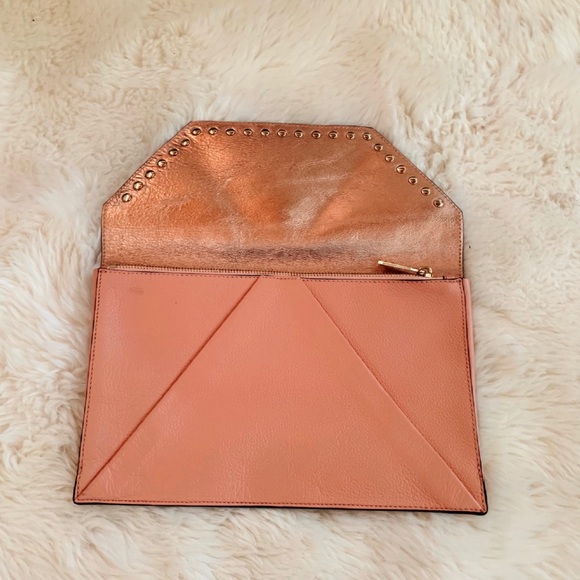 Rebecca Minkoff rose gold salmon color clutch - Picture 3 of 5